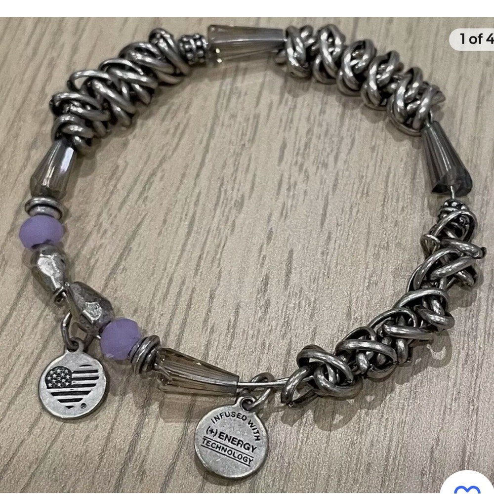 Alex and Anni Drop Dangle Bracelet "Infused with Energy" Silver Tone Wrapped